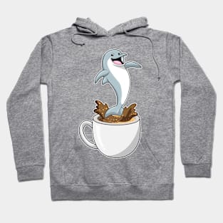 Dolphin with Cup of Coffee Hoodie